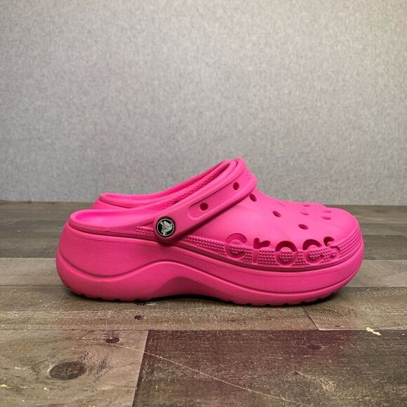 Crocs baya Platform shoes womens 10 dark pink bright EUC - Picture 1 of 10